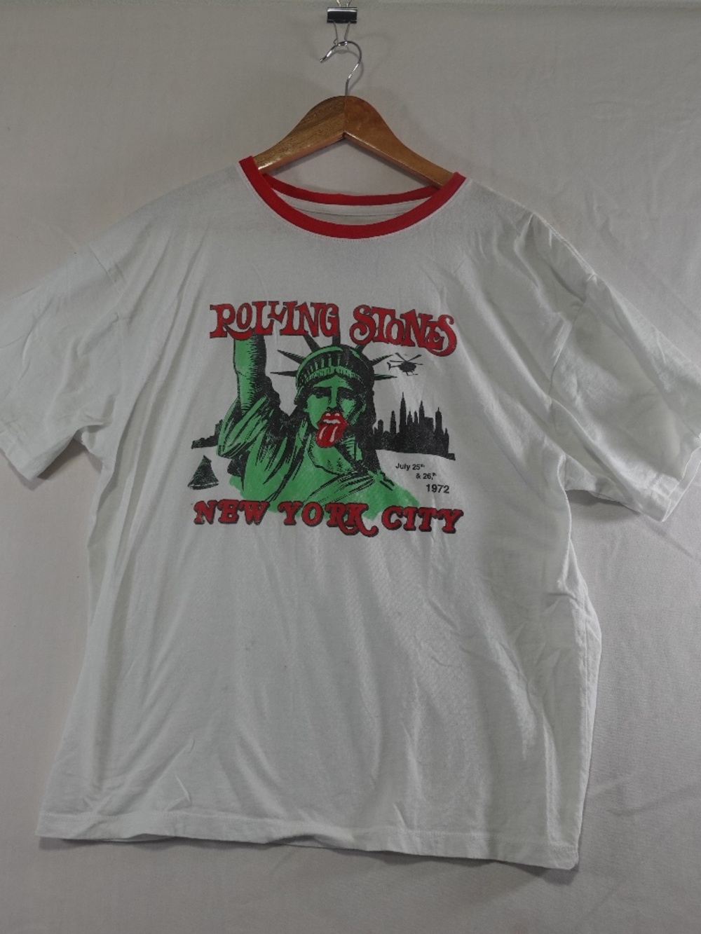 VINTAGE The Rolling Stones Graphic T-Shirt Size S New Statue of Liberty New York
